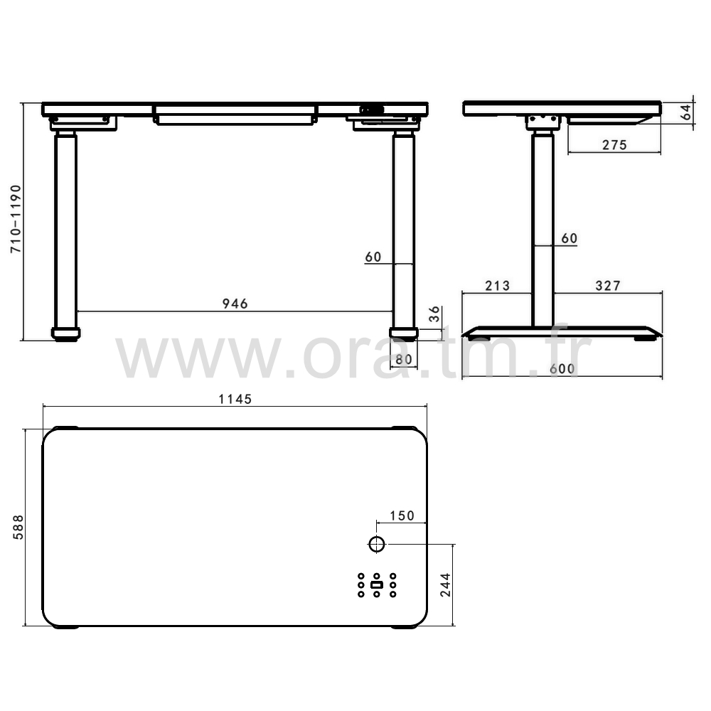 MOTOR2P - STRUCTURE TABLE REGLABLE - ELECTRIQUE 2 MOTEURS