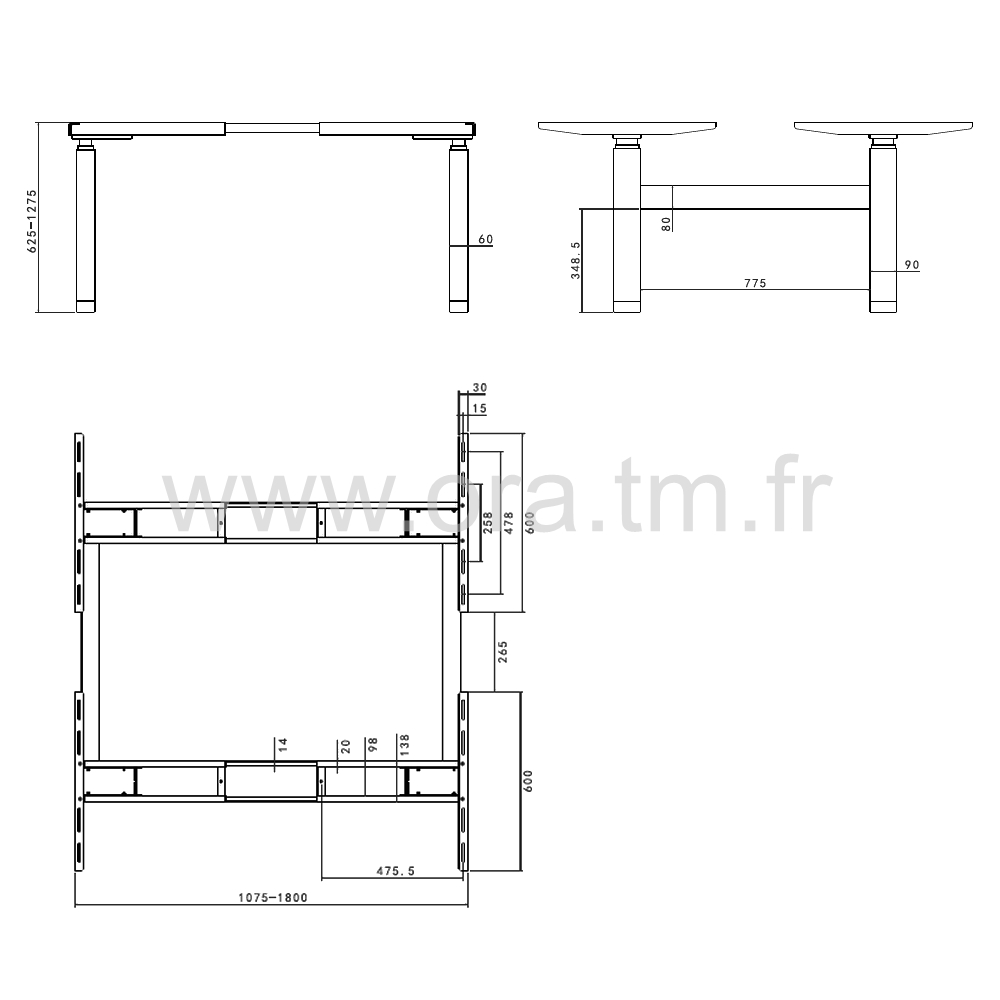 MOTOR4BF - STRUCTURE TABLE REGLABLE - ELECTRIQUE 4 MOTEURS