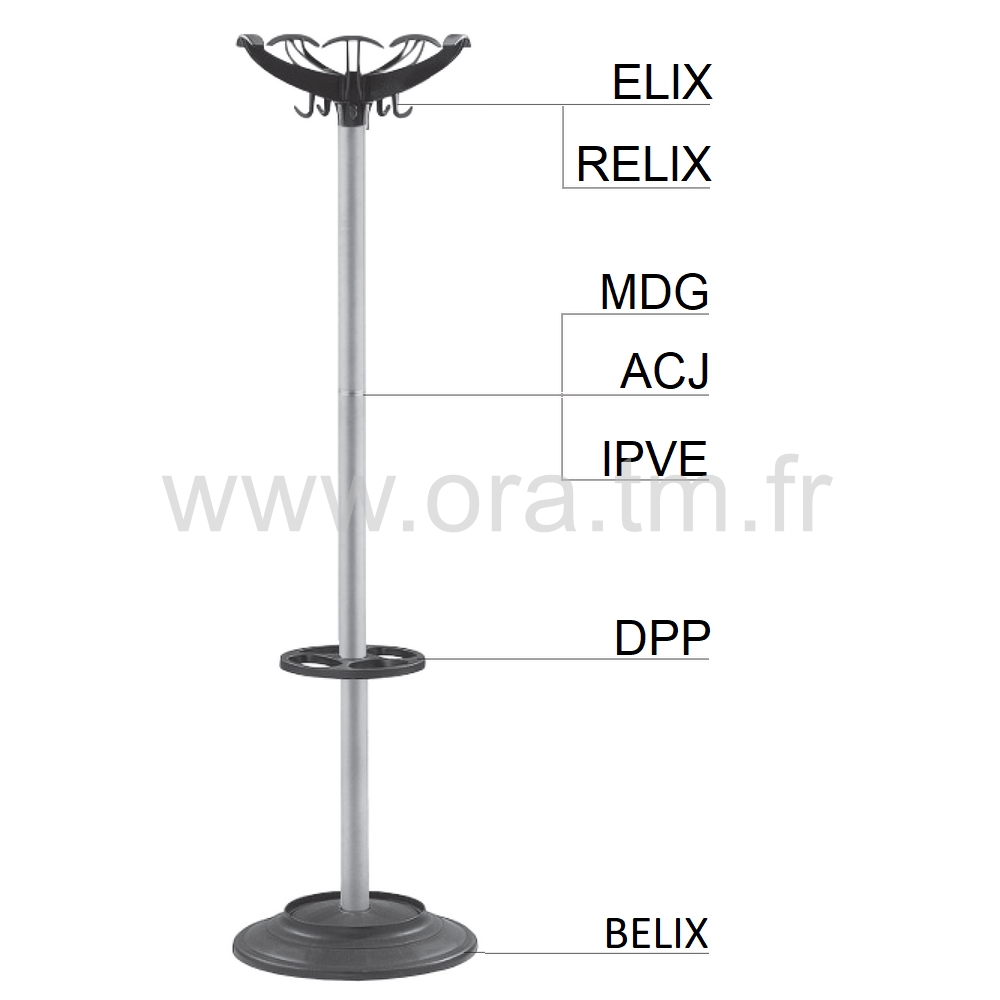 BELIX - PORTE MANTEAUX - BASE CYLINDRIQUE