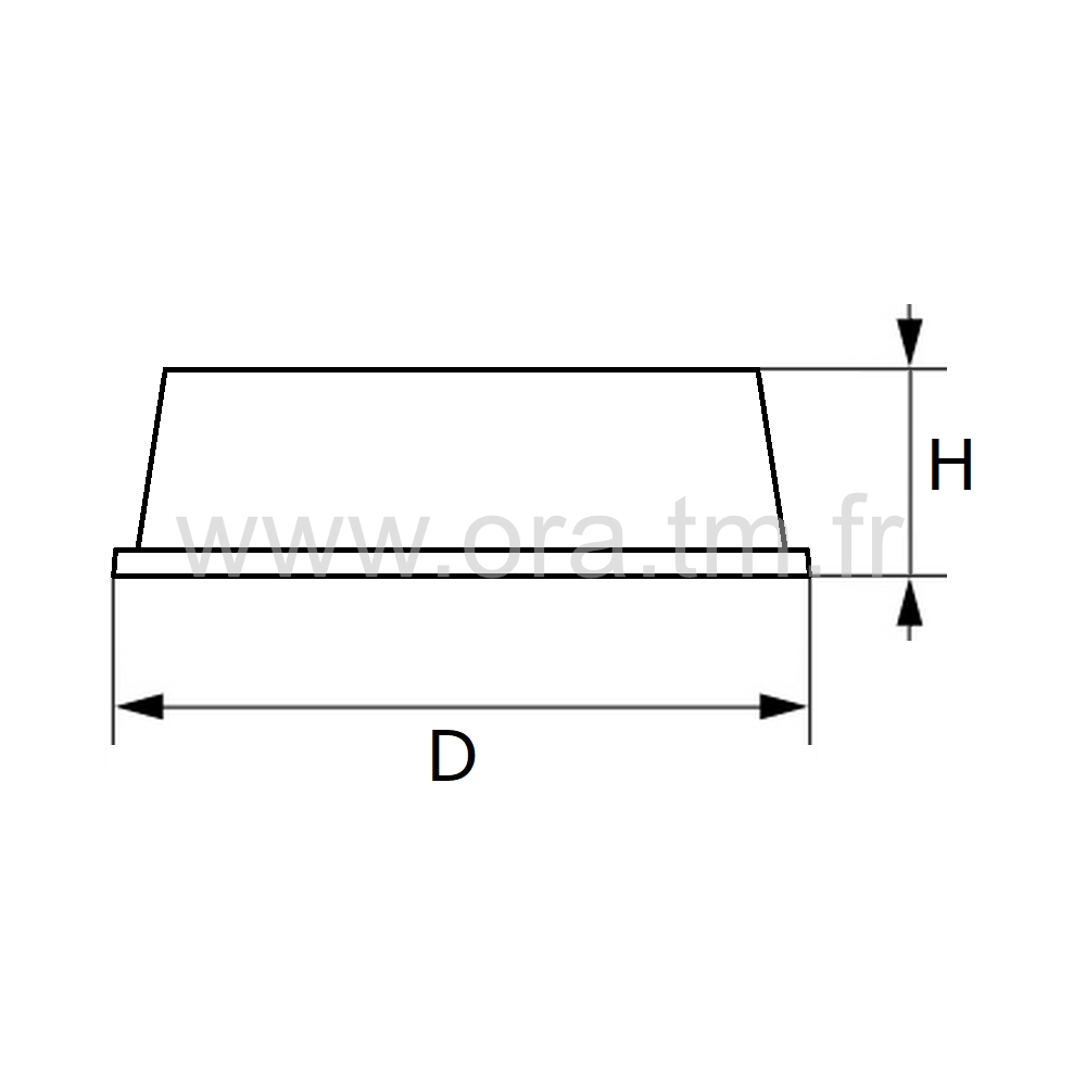 BUE1 - BUTEE AMORTISSEUR - FIXATION ADHESIVE