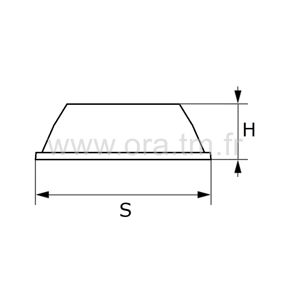 BUE3 - BUTEE AMORTISSEUR - FIXATION ADHESIVE