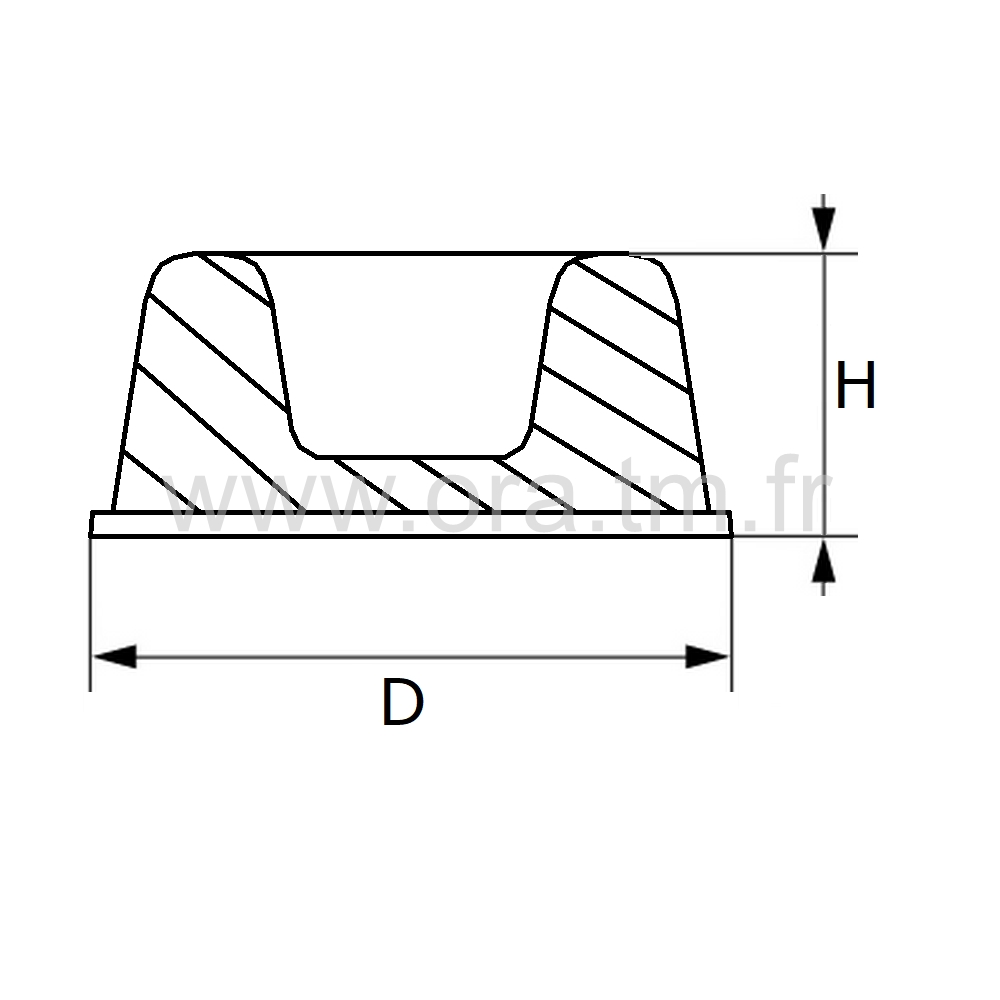 BUE4 - BUTEE AMORTISSEUR - FIXATION ADHESIVE