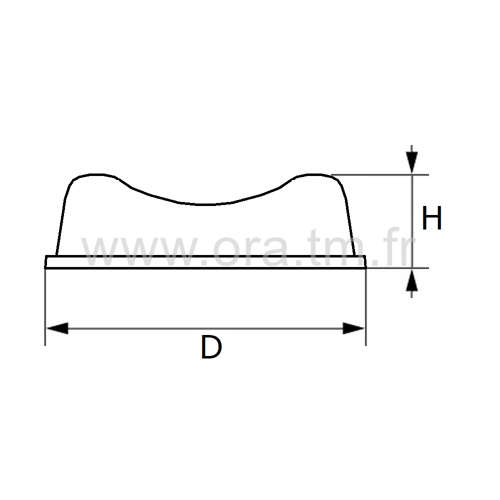 BUE7 - BUTEE AMORTISSEUR - FIXATION ADHESIVE