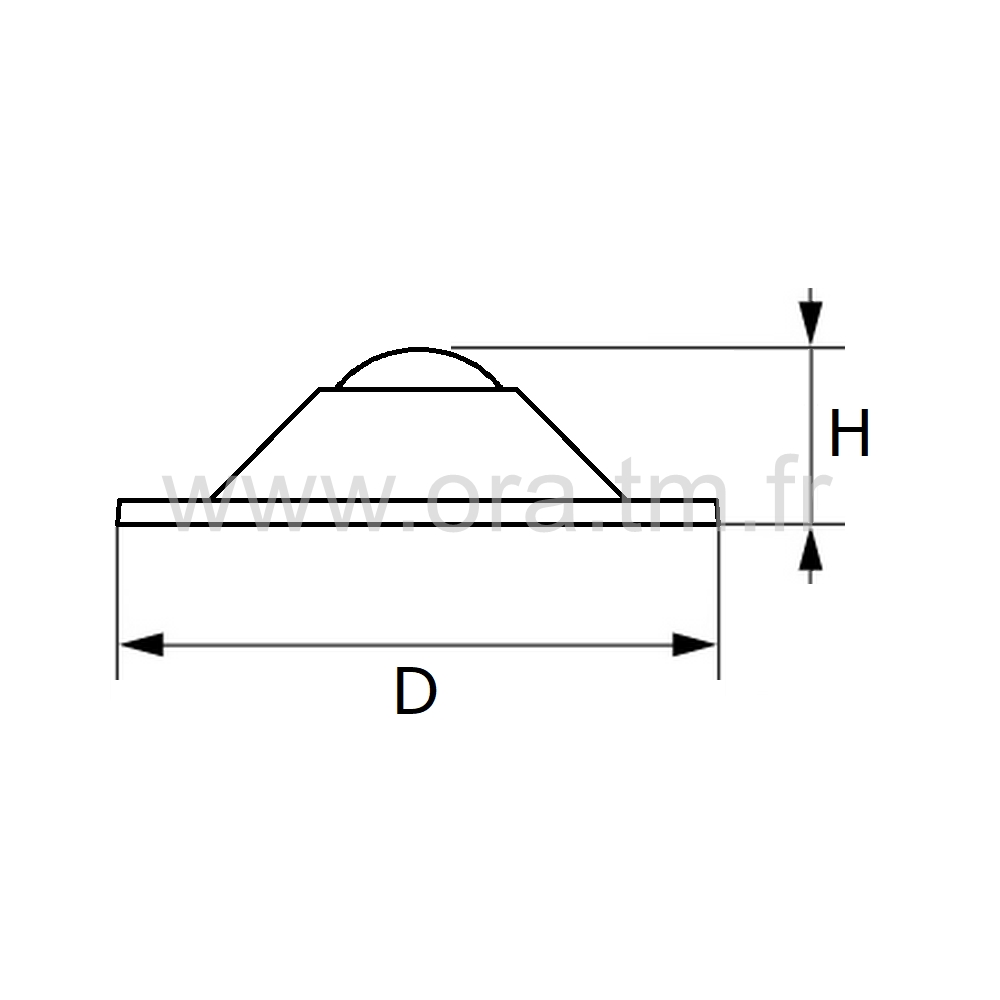 BUE9 - BUTEE AMORTISSEUR - FIXATION ADHESIVE