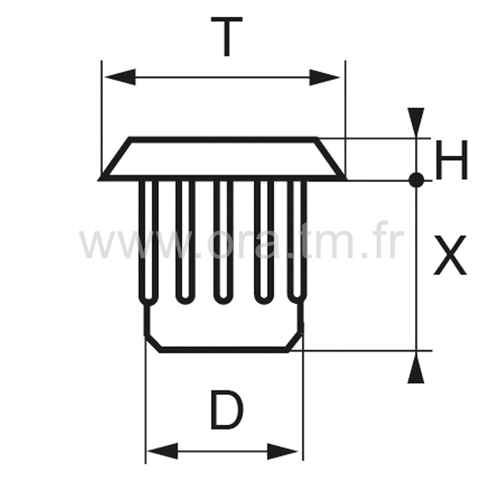 BUP5 - BUTEE PARE-CHOCS - TENON A GODRONS