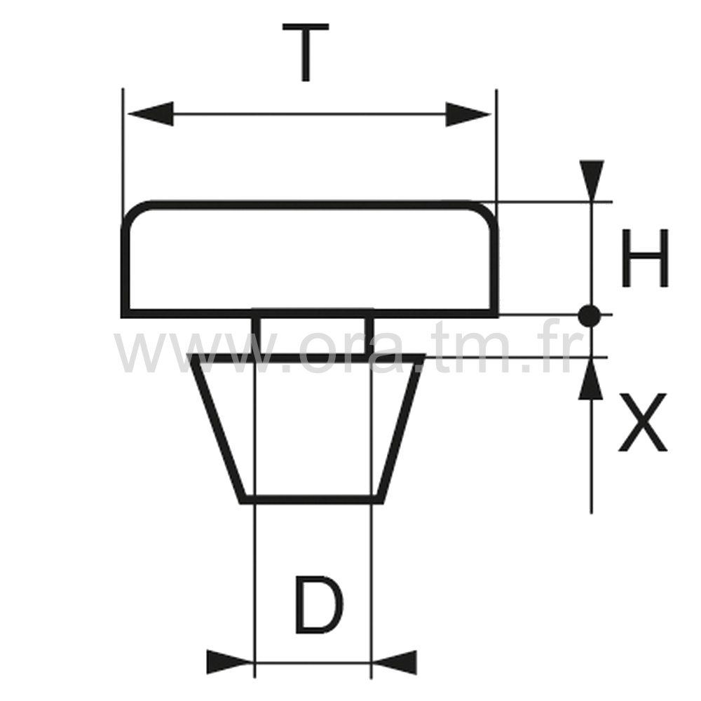 BUP6 - BUTEE PARE-CHOCS - TENON CONIQUE