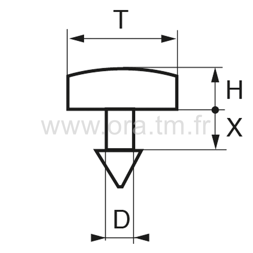 BUP7 - BUTEE PARE-CHOCS - TENON CONIQUE