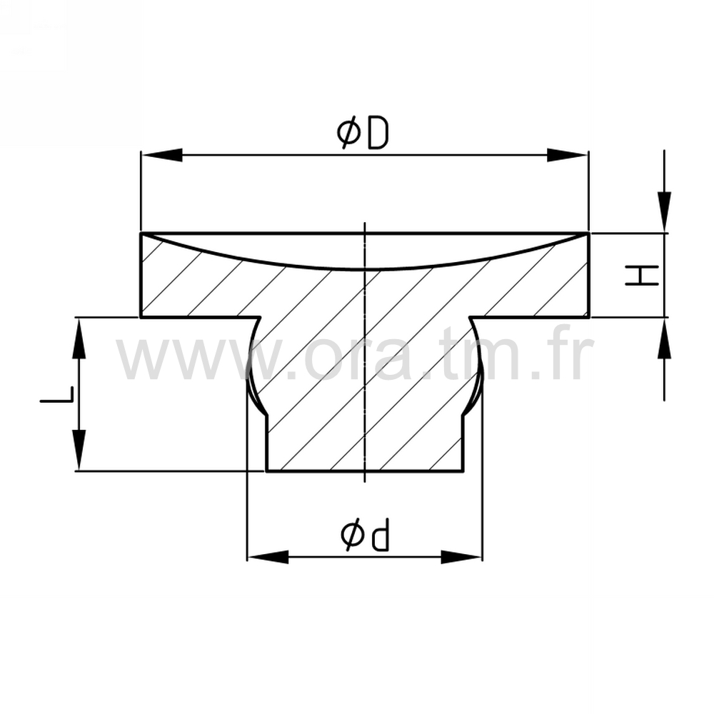 BUSB - BUTEE AMORTISSEUR - FIXATION A TENON