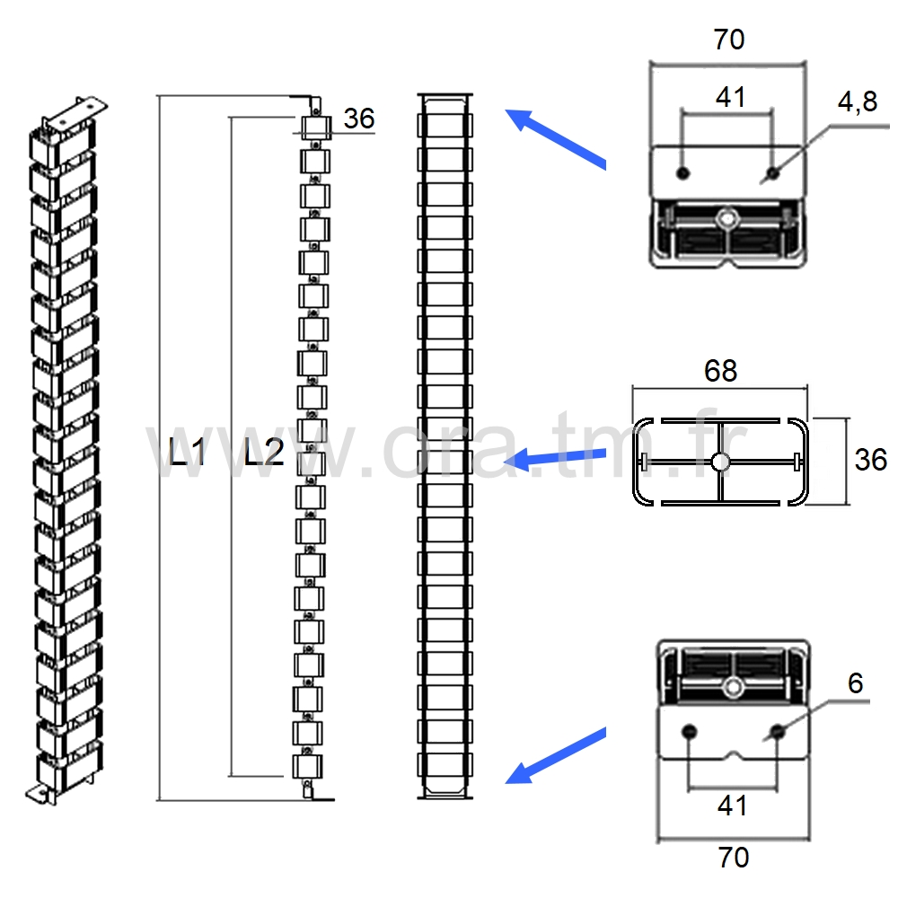 CKMB - CABLE ET PASSAGE DE CABLE - GUIDES CABLES ARTICULES