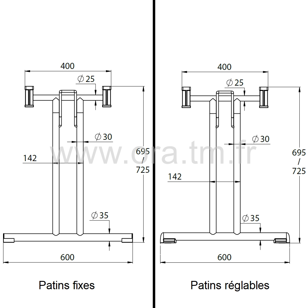 MECAPLI - COMPOSANTS DE TABLE - PIETEMENT PLIANT