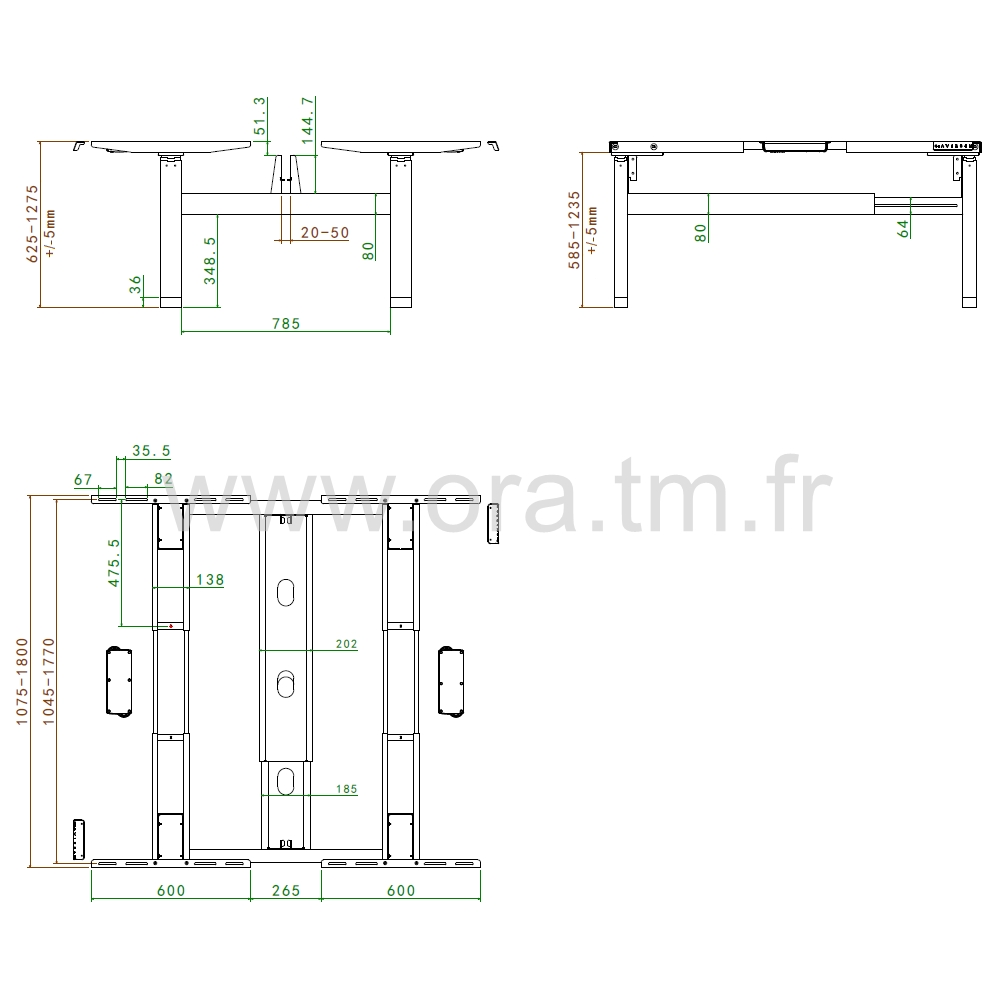 MOTOR4F - STRUCTURE TABLE REGLABLE - ELECTRIQUE 4 MOTEURS