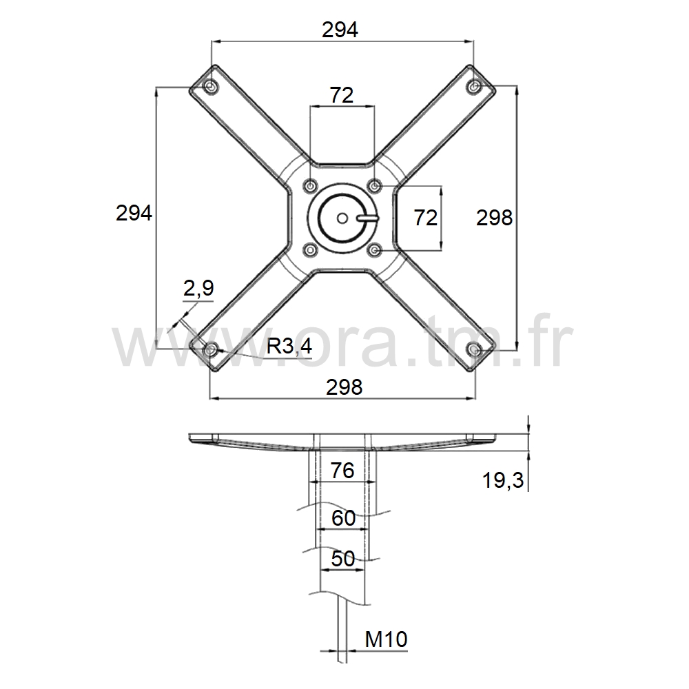 MPT - COMPOSANTS DE TABLE - ATTACHE PLATEAU BASCULANT