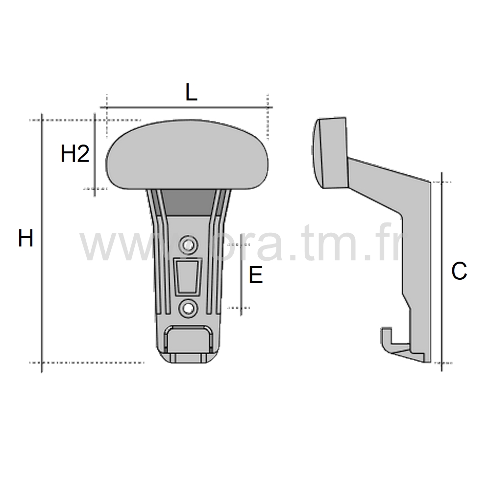 PAT117 - PATERE MURALE - FIXATION A VISSER