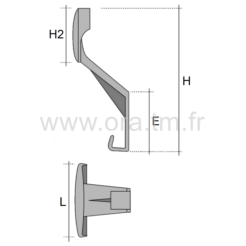 PAT131 - PATERE MURALE - FIXATION A VISSER