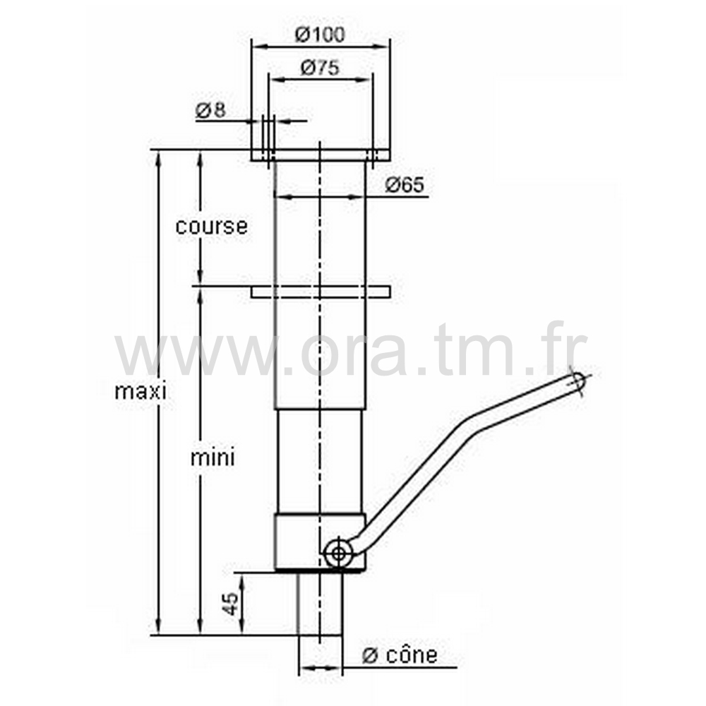 PHRT - COMPOSANTS DE TABLE - COLONNE REGLABLE