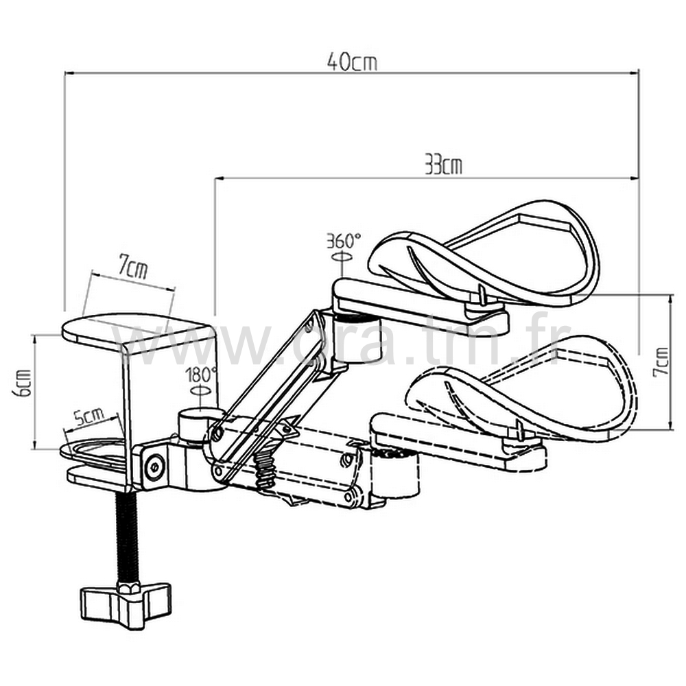 RBA - ACCESSOIRES DE BUREAU - REPOSE BRAS