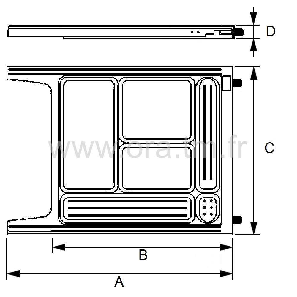 TIRO - PLUMIER PORTE OBJETS - TIROIR DE BUREAU