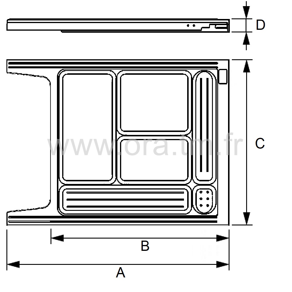 TIRO - PLUMIER PORTE OBJETS - TIROIR DE BUREAU