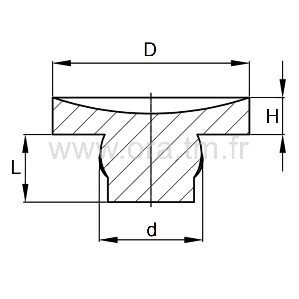 VEV - BUTEE VENTOUSE - TENON A FORCER