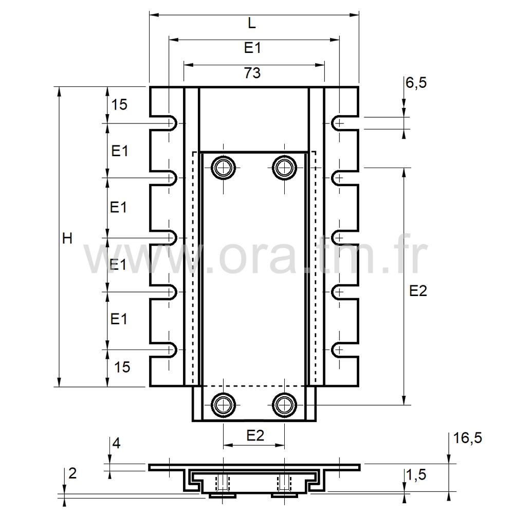 ADLU - LIAISON ASSISE DOSSIER - LAME RECTANGLE UP & DOWN