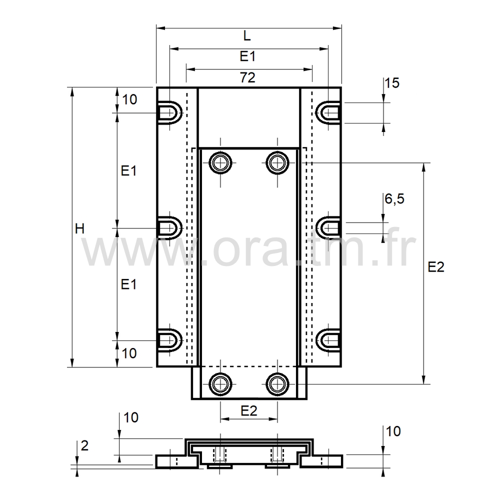 ADLU - LIAISON ASSISE DOSSIER - LAME RECTANGLE UP & DOWN