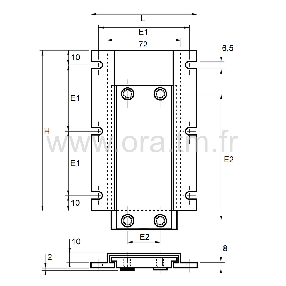 ADLU - LIAISON ASSISE DOSSIER - LAME RECTANGLE UP & DOWN