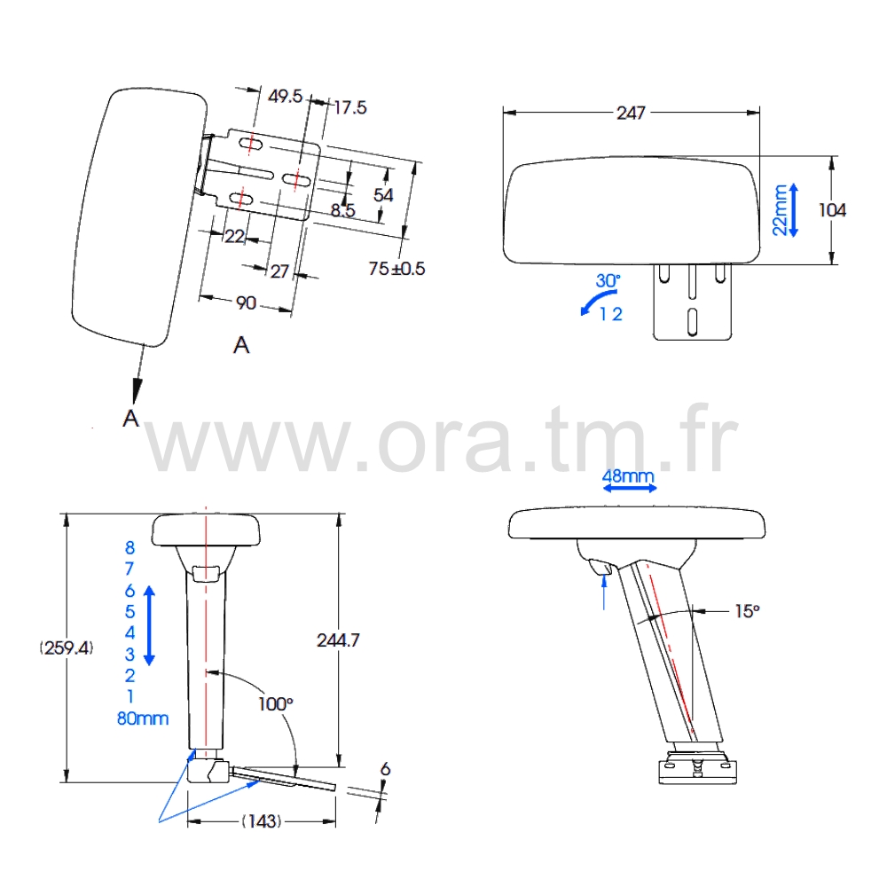 ARM713 - ACCOUDOIR & MANCHETTE - ACCOUDOIR REGLAGE 4D