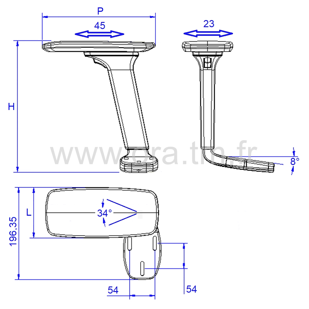 ARM98 - ACCOUDOIR & MANCHETTE - ACCOUDOIR REGLAGE 2D A 5D