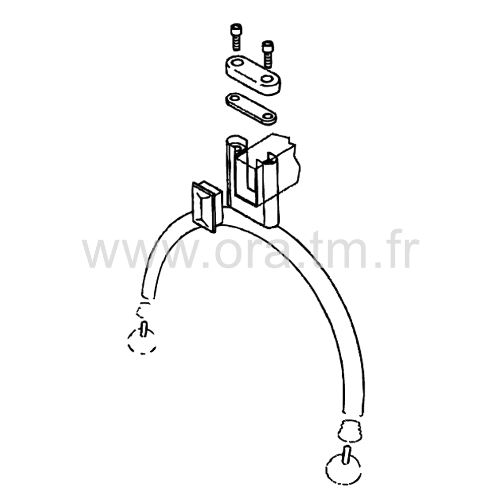 B2BA - POUTRE SYSTEME MODULAIRE - BASE 2 BRANCHES ARRONDIES