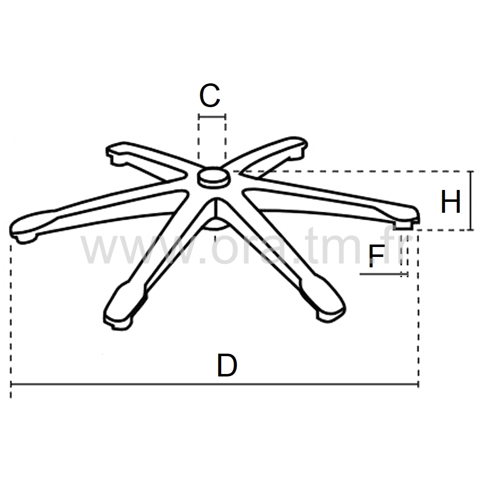 BFC - PIETEMENT - BASE 6 BRANCHES POLYAMIDE