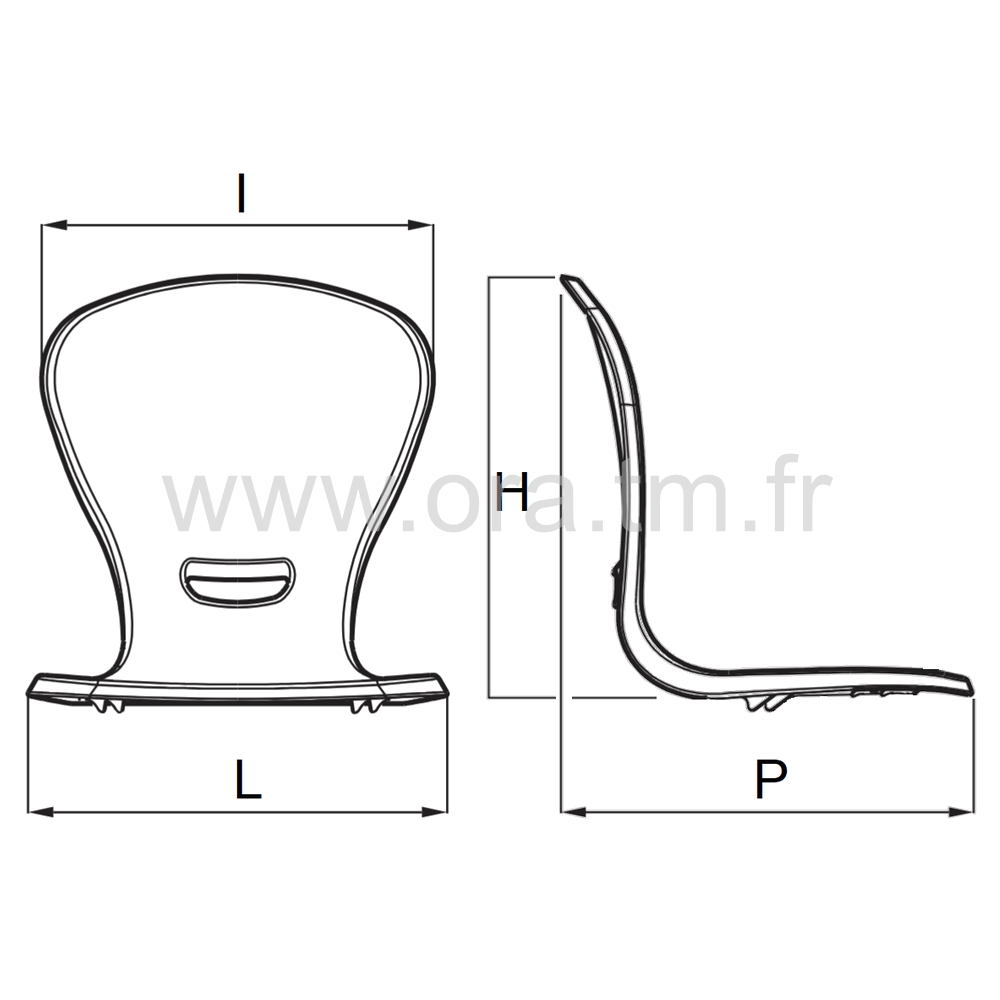 NOTA - ELEMENTS DE CHAISE - COQUE PLASTIQUE