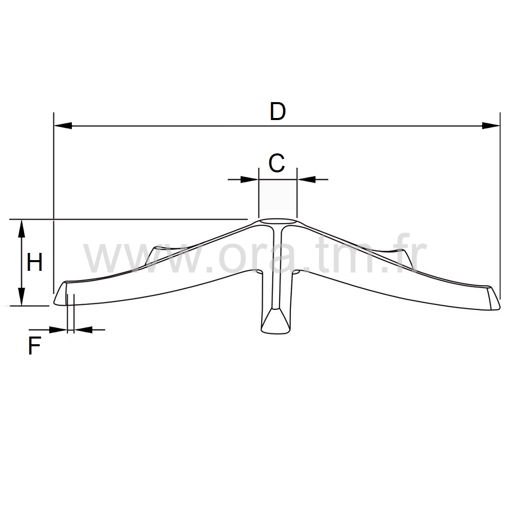 OCTOPUS - PIETEMENT - BASE 5 BRANCHES POLYAMIDE