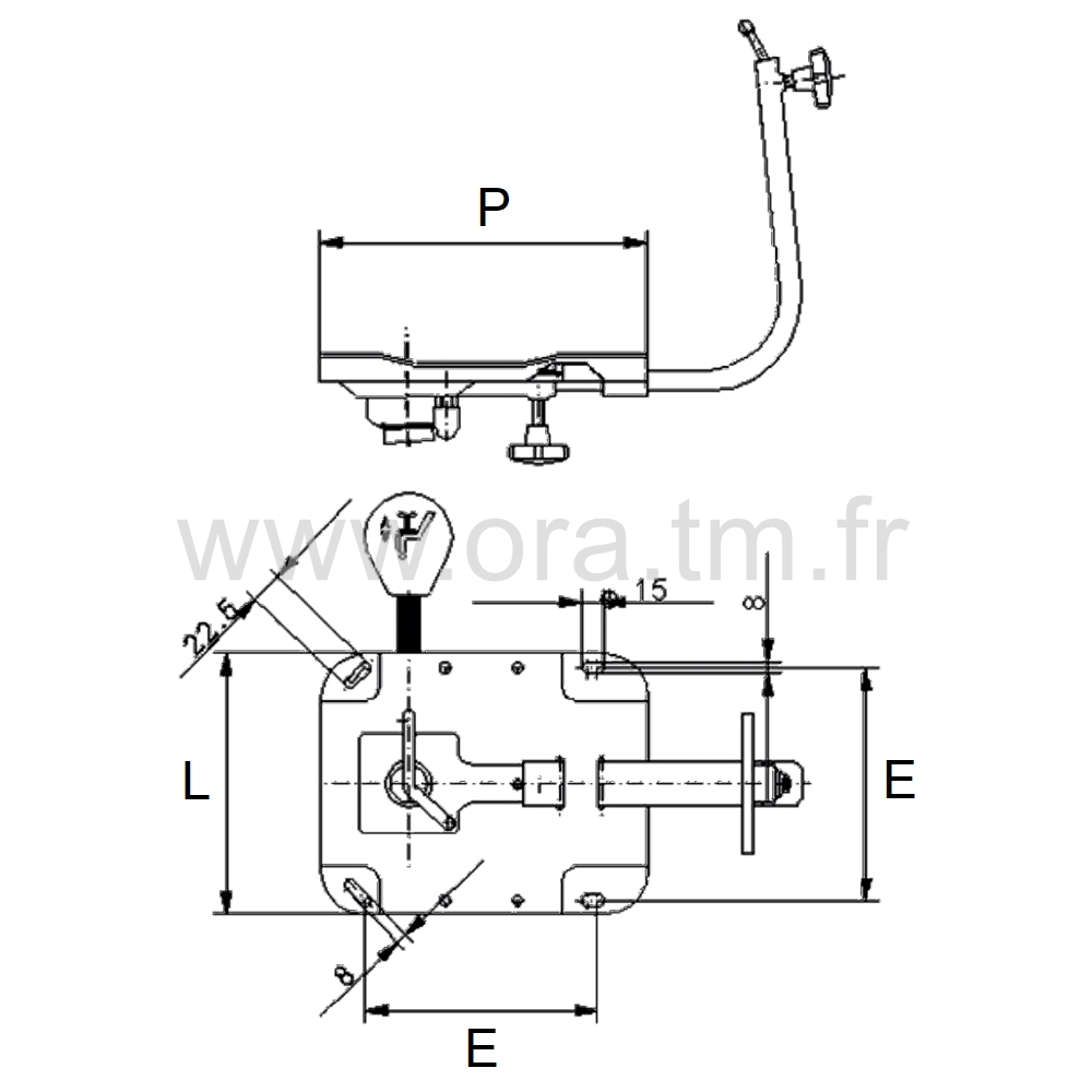 PLAR - PLATINE PORTE ASSISE - PASSAGE RENFORCE MCR30X15