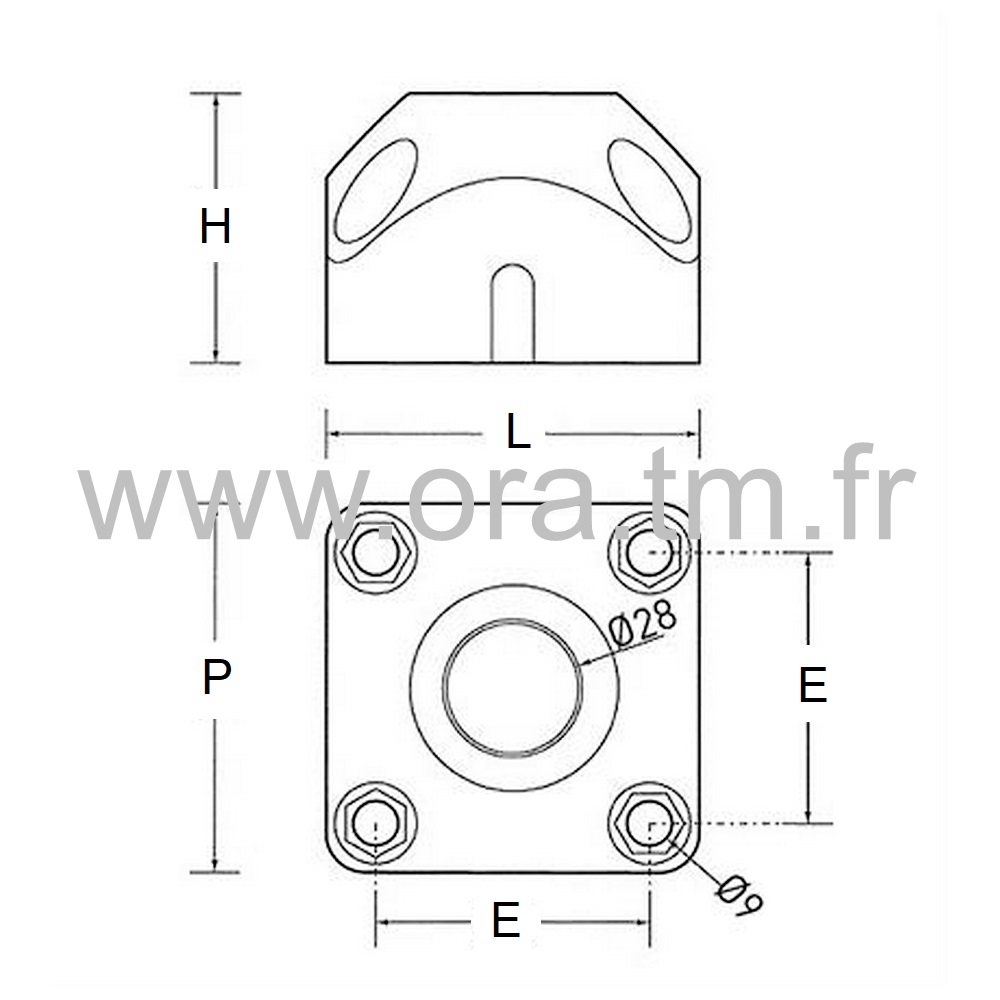 PLAZ - PLATINE PORTE ASSISE - BOITIER BLOC ALUMINIUM