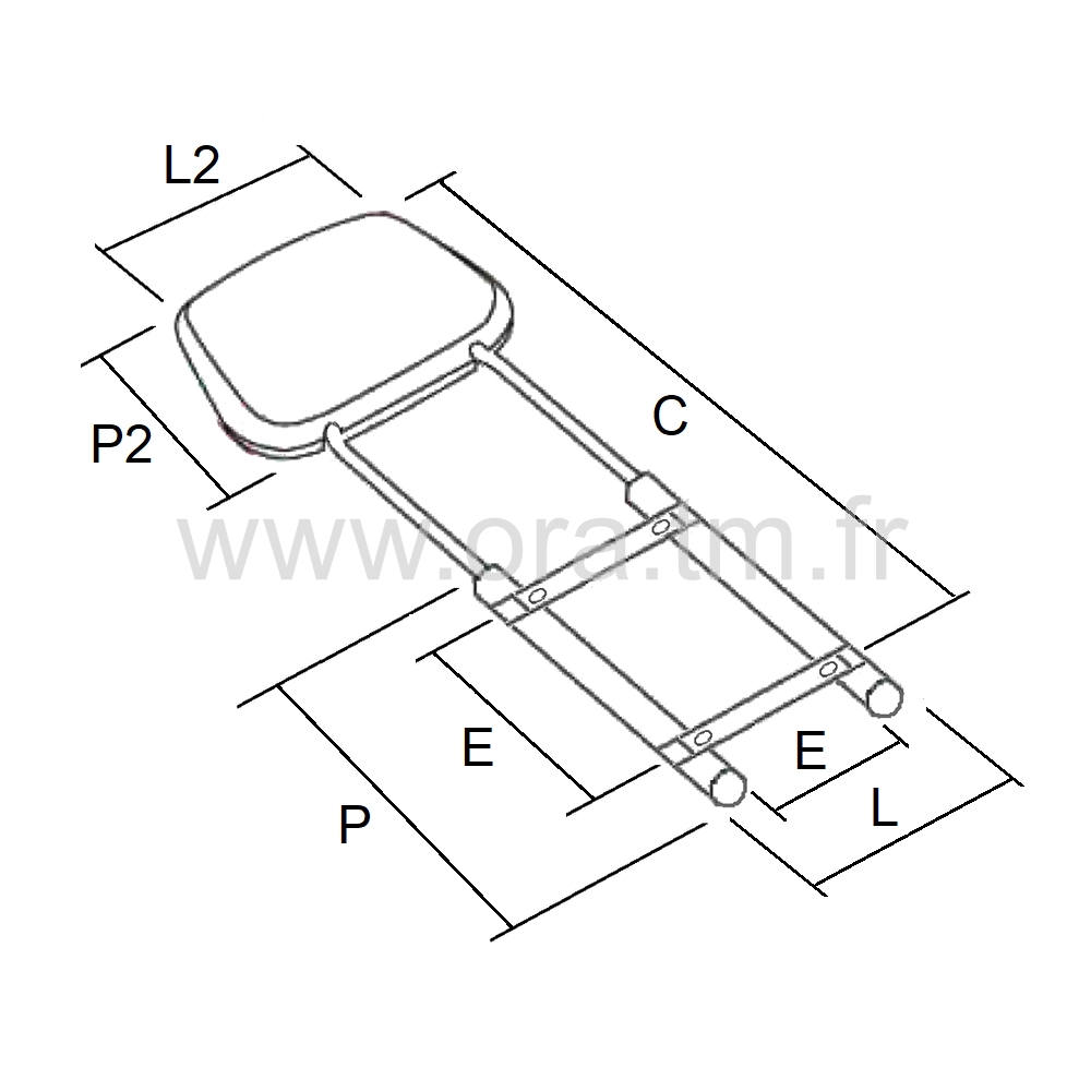 RPJU - REPOSE PIEDS - FIXATION SOUS ASSISE
