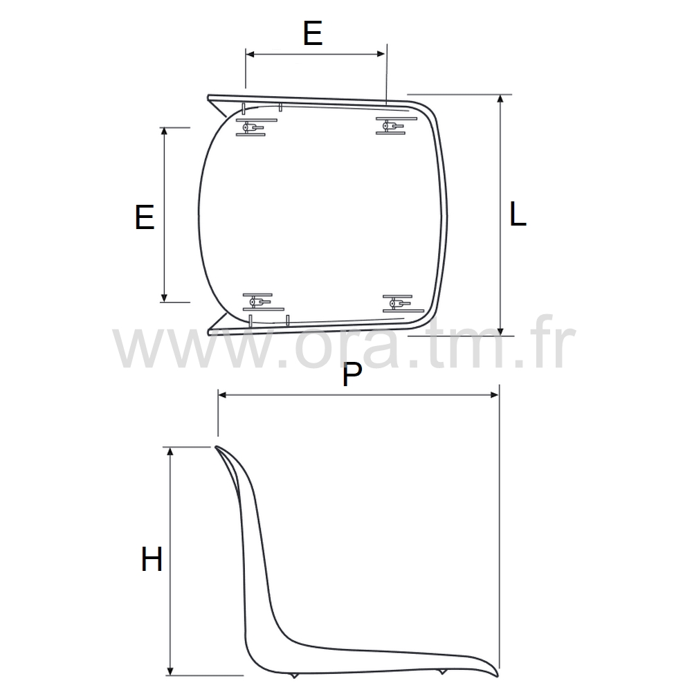 SH10 - ELEMENTS DE CHAISE - COQUE PLASTIQUE