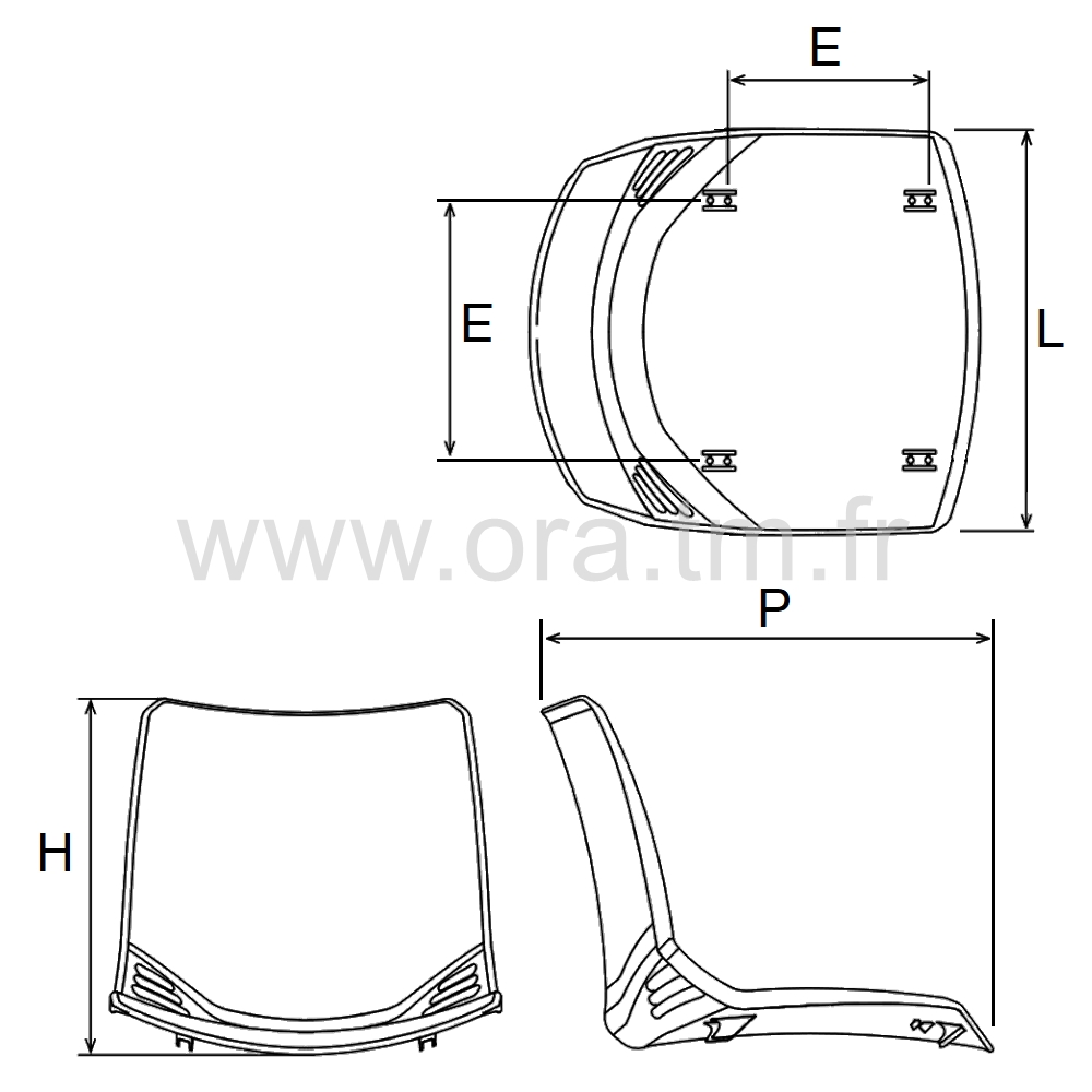 SH12 - ELEMENTS DE CHAISE - COQUE PLASTIQUE