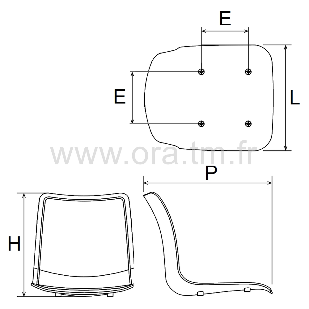 SH25 - ELEMENTS DE CHAISE - COQUE PLASTIQUE