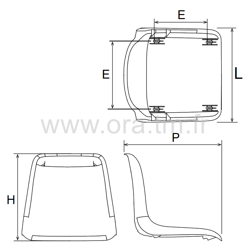 SIV - ELEMENTS DE CHAISE - COQUE PLASTIQUE