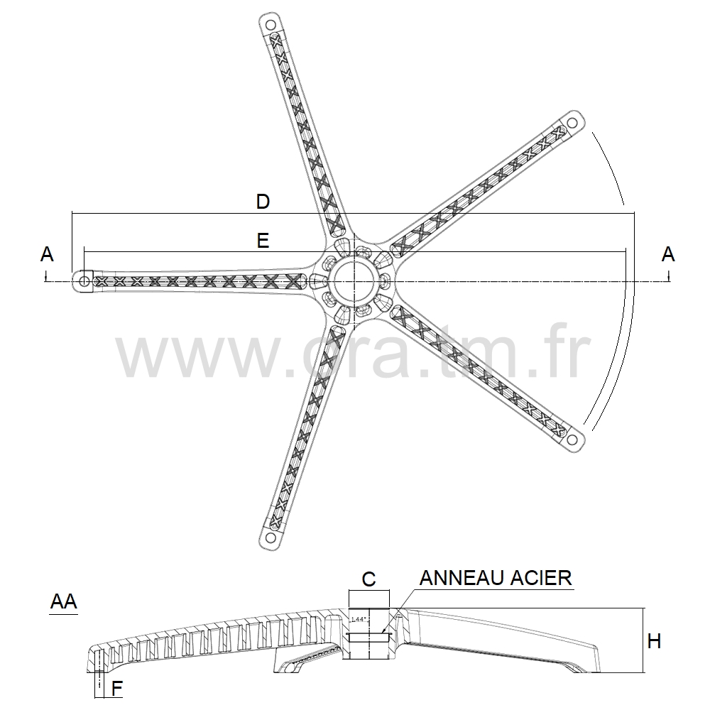 SOFIA - PIETEMENT - BASE 5 BRANCHES POLYAMIDE