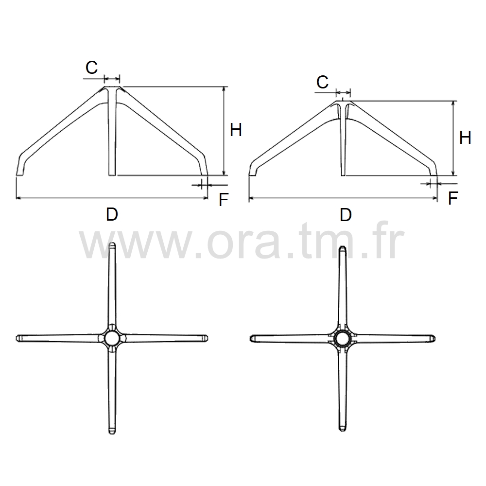 SWISS - PIETEMENT - BASE 4 BRANCHES POLYAMIDE