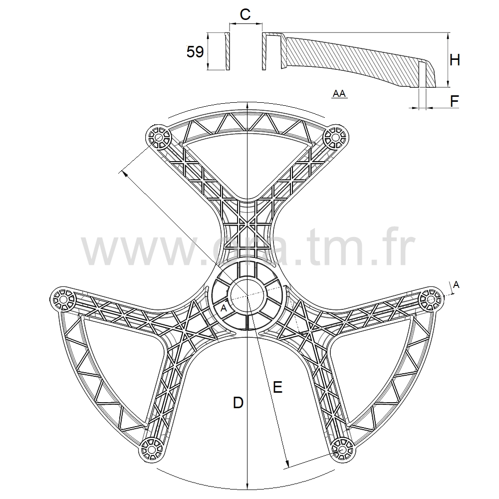 TEKNO - PIETEMENT - BASE REPOSE PIEDS