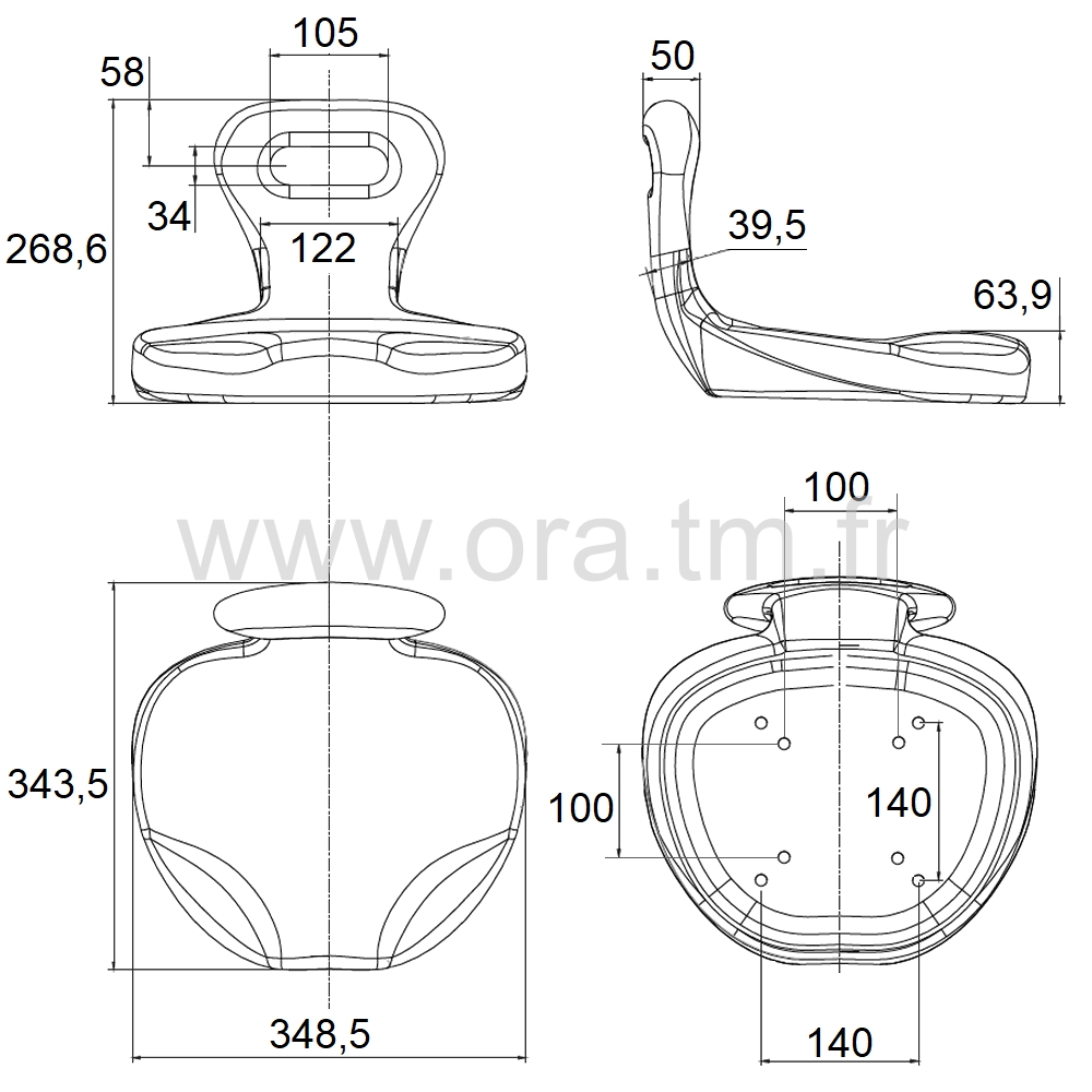 TERY - ARTICLE EN POLYURETHANE - ASSISE AVEC DOSSERET