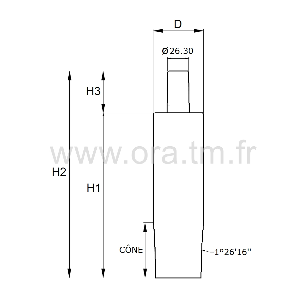 TGY - COLONNE GAZ ET CACHE - AXE HAUTEUR FIXE