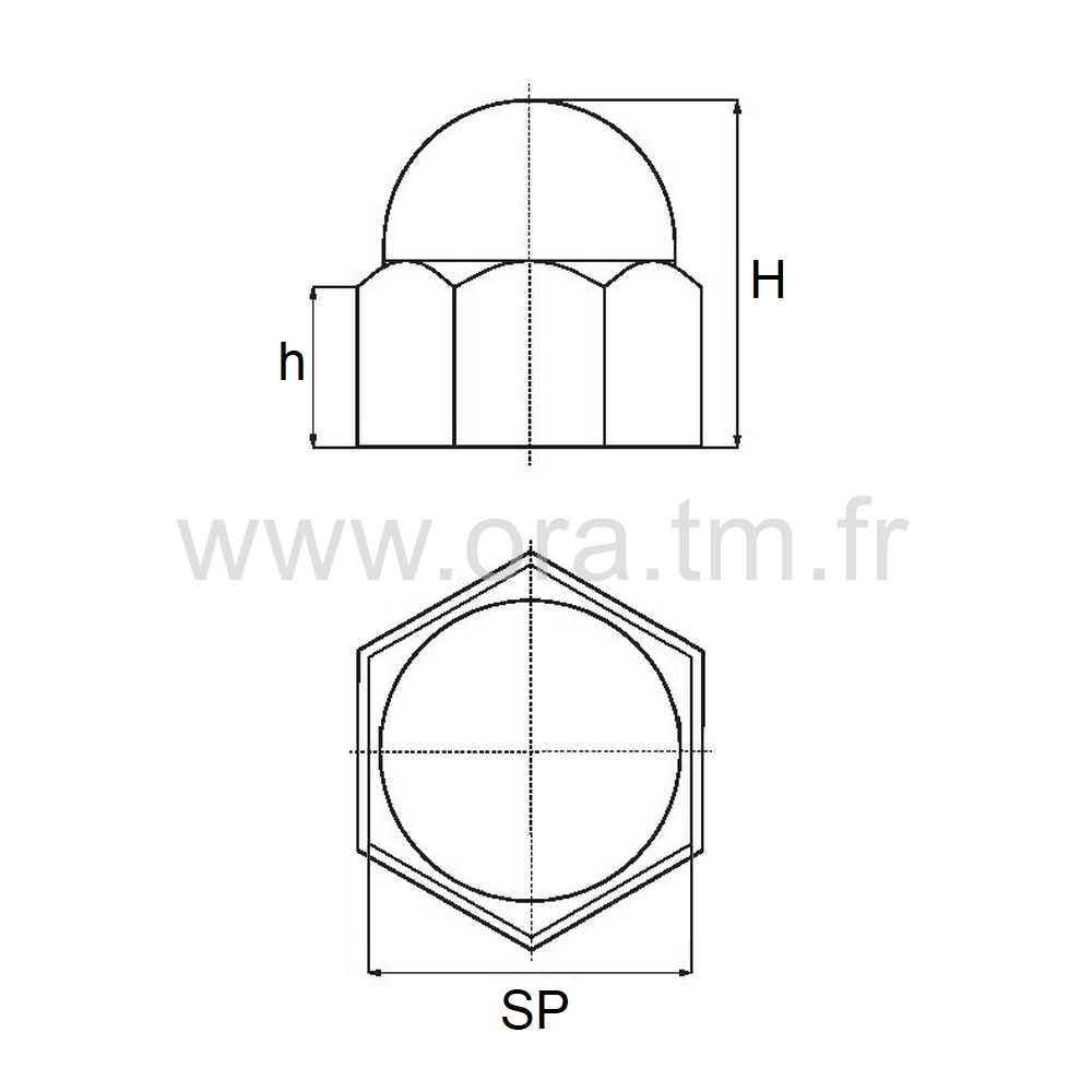 CVEH - CACHE VIS ECROU RIVET - PRISE HEXAGONALE