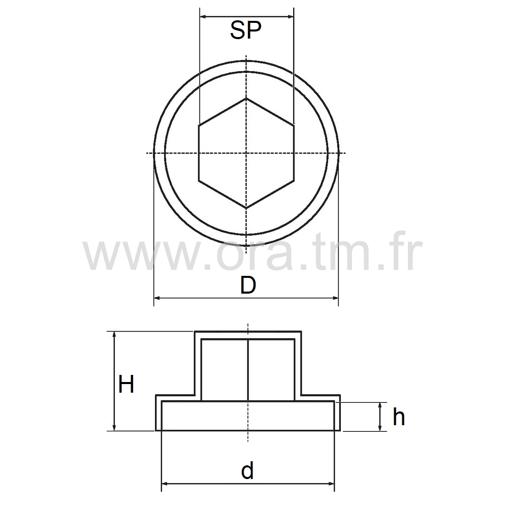 CVHR - CACHE VIS ECROU RIVET - PRISE HEXAGONALE