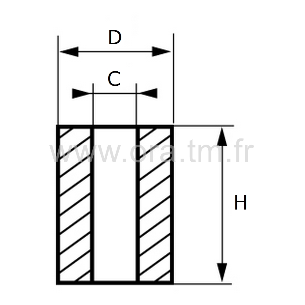 DRD - ENTRETOISE CYLINDRIQUE - 2 COTES APPUI PLAT