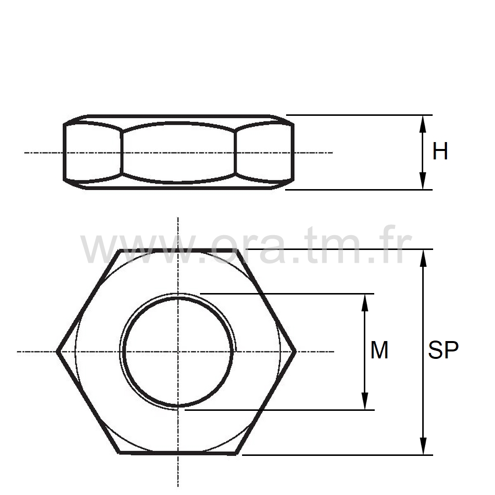 EHM - ECROU BOUTON-ECROU - HEXAGONAL TYPE HM