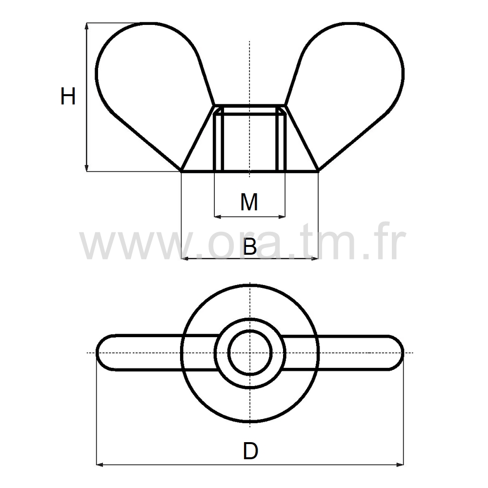 EOA - ECROU BOUTON-ECROU - PRISE 2 AILES