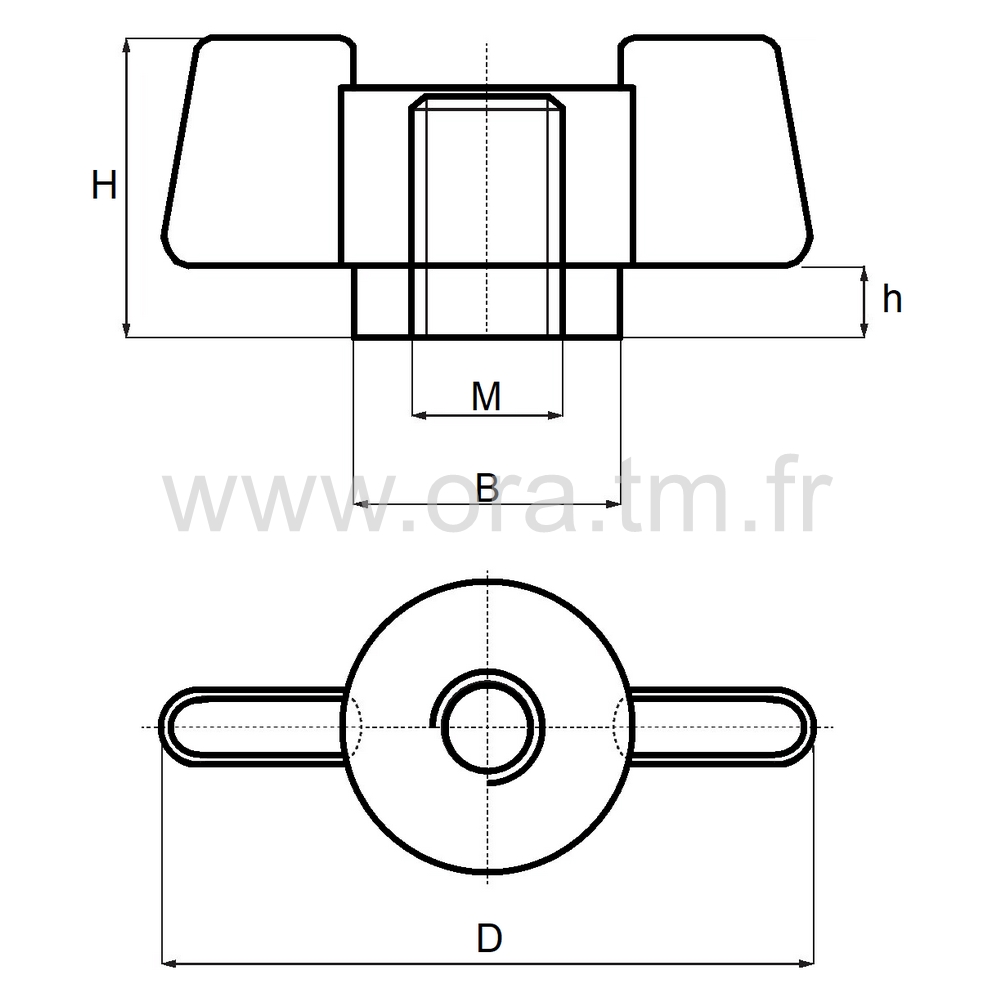 EOB - ECROU BOUTON-ECROU - PRISE 2 AILES